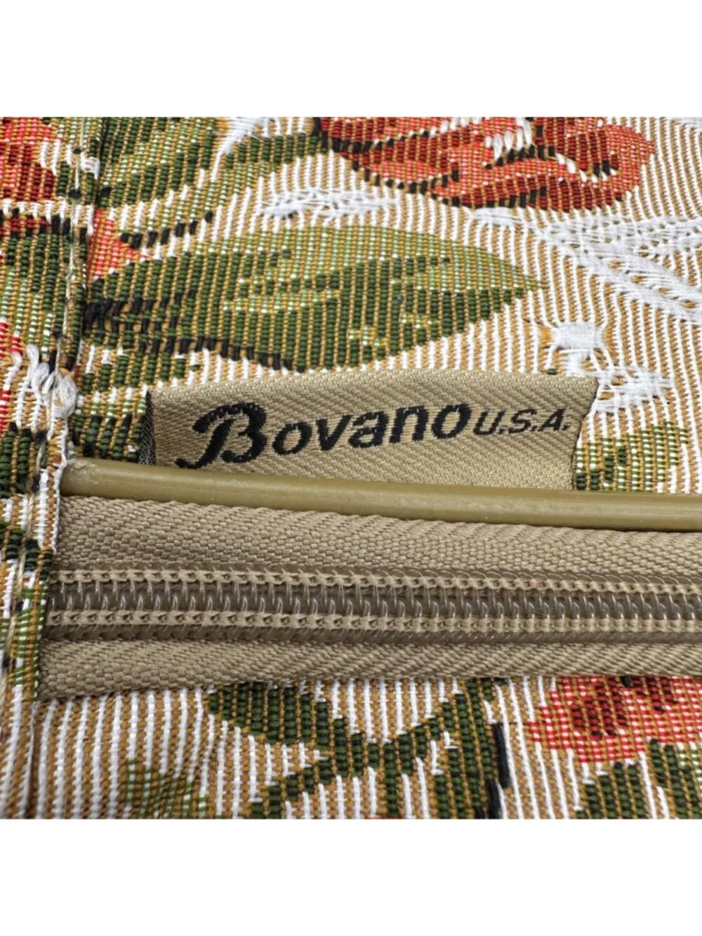 Vintage Floral Tapestry Tote Bag Orange Beige Rose Flowers Travel Bovano USA